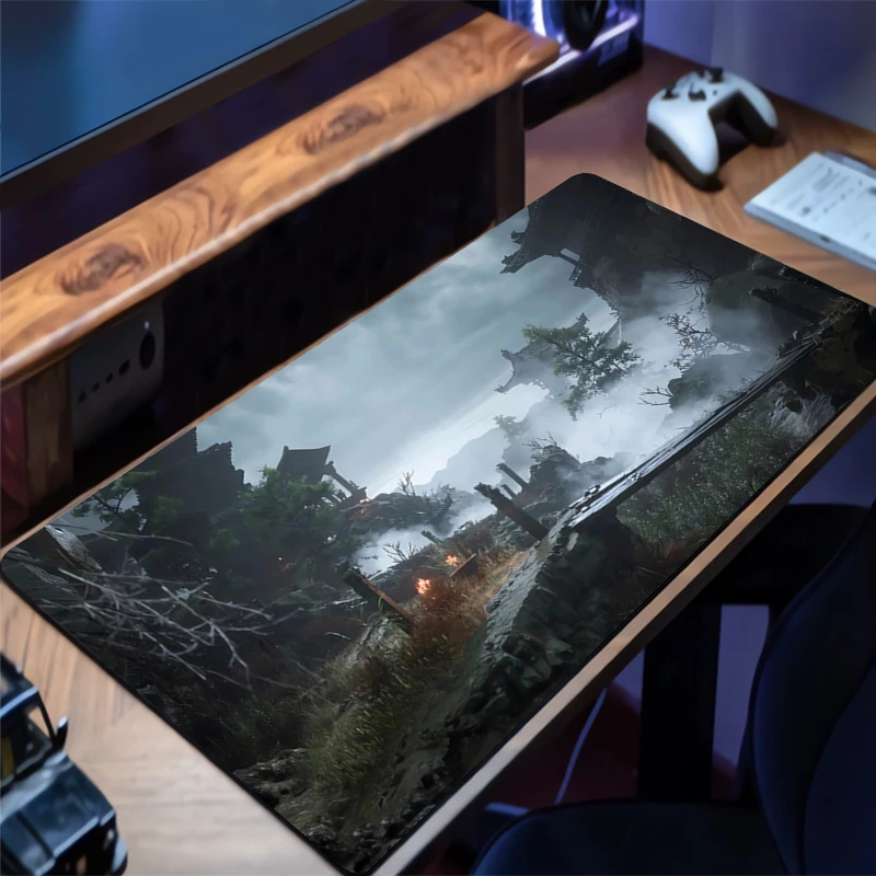 

Gaming Mouse Pad B-black Myth Wukong Accessories Office Gamer Keyboard Desk Mat Non-Slip Laptop ground mat big PC game Mousepad