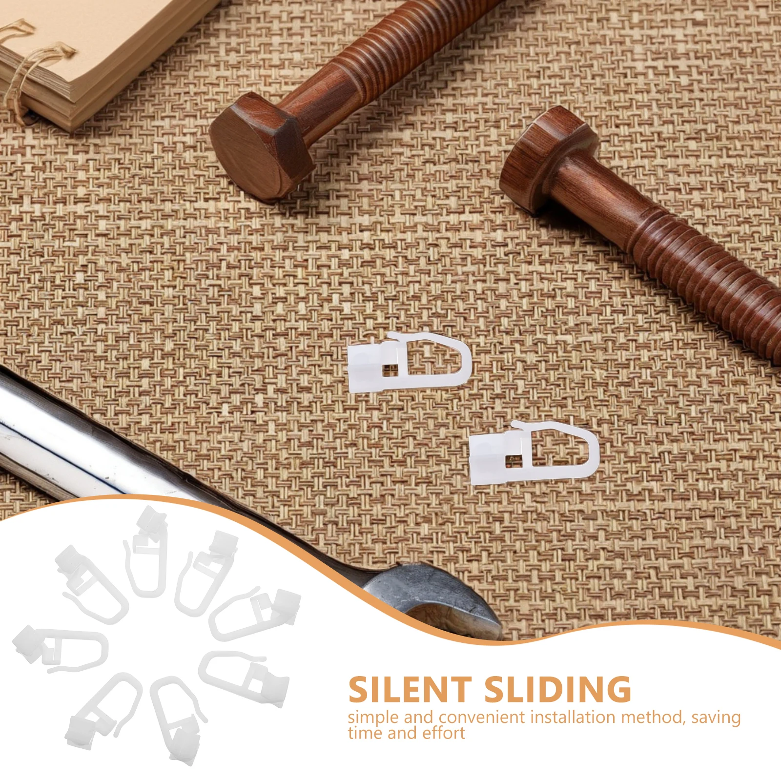 50 قطعة إكسسوارات الستائر خطافات دوارة بلاستيكية لستارة المسار الشريحة السلس عملية هادئة استبدال أجزاء الستائر شراعية #6