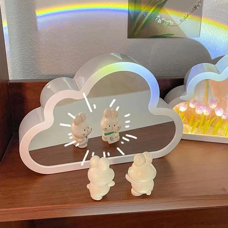 INS Handmade DIY Cloud Tulip Mirror piccola luce notturna INS Girl Heart soggiorno decorazione Desktop regalo di compleanno regalo di festa