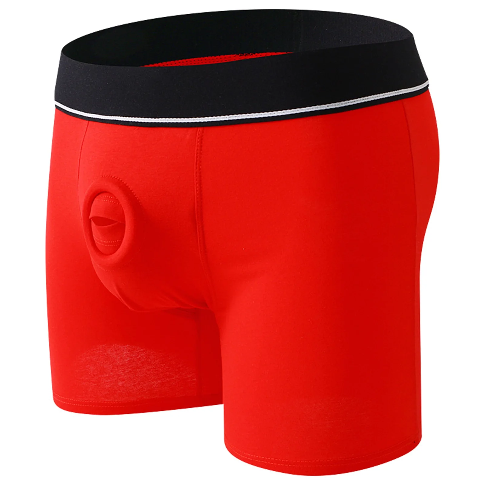 CLEVER-MENMODE Cockring Unterwäsche Männer sexy Boxershorts Baumwolle Schwanz Höschen öffnen Penis Beutel Loch Unterhose lange Boxershorts