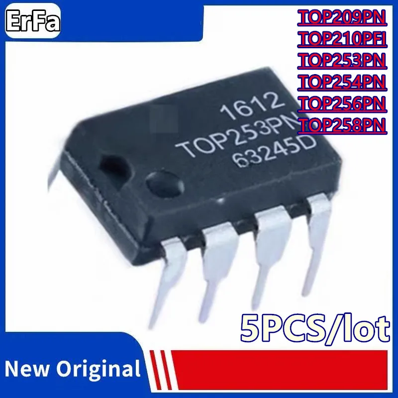 5Pcs TOP253PN TOP253 DIP-7 TOP253P DIP TOP258PN TOP258 TOP256PN TOP256 TOP254PN TOP254 TOP209PN TOP209 TOP210PFI TOP210