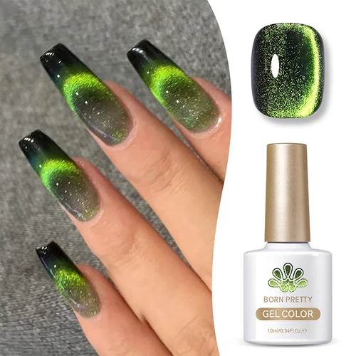 Imagen 2 del producto BORN PRETTY 10ml verde gusano gato esmalte de uñas de Gel magnético 9D brillo remojo UV LED barniz para decoración de uñas manicura DIY en casa