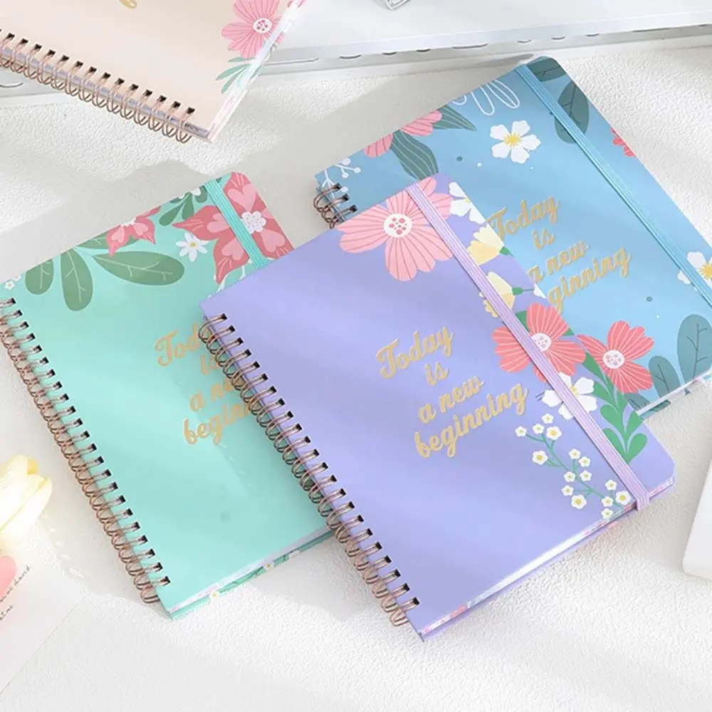 80 folhas a5 inglês bloco de notas impressão floral para fazer lista bobina caderno portátil gerenciamento de tempo agenda planejador bloco de notas estudante