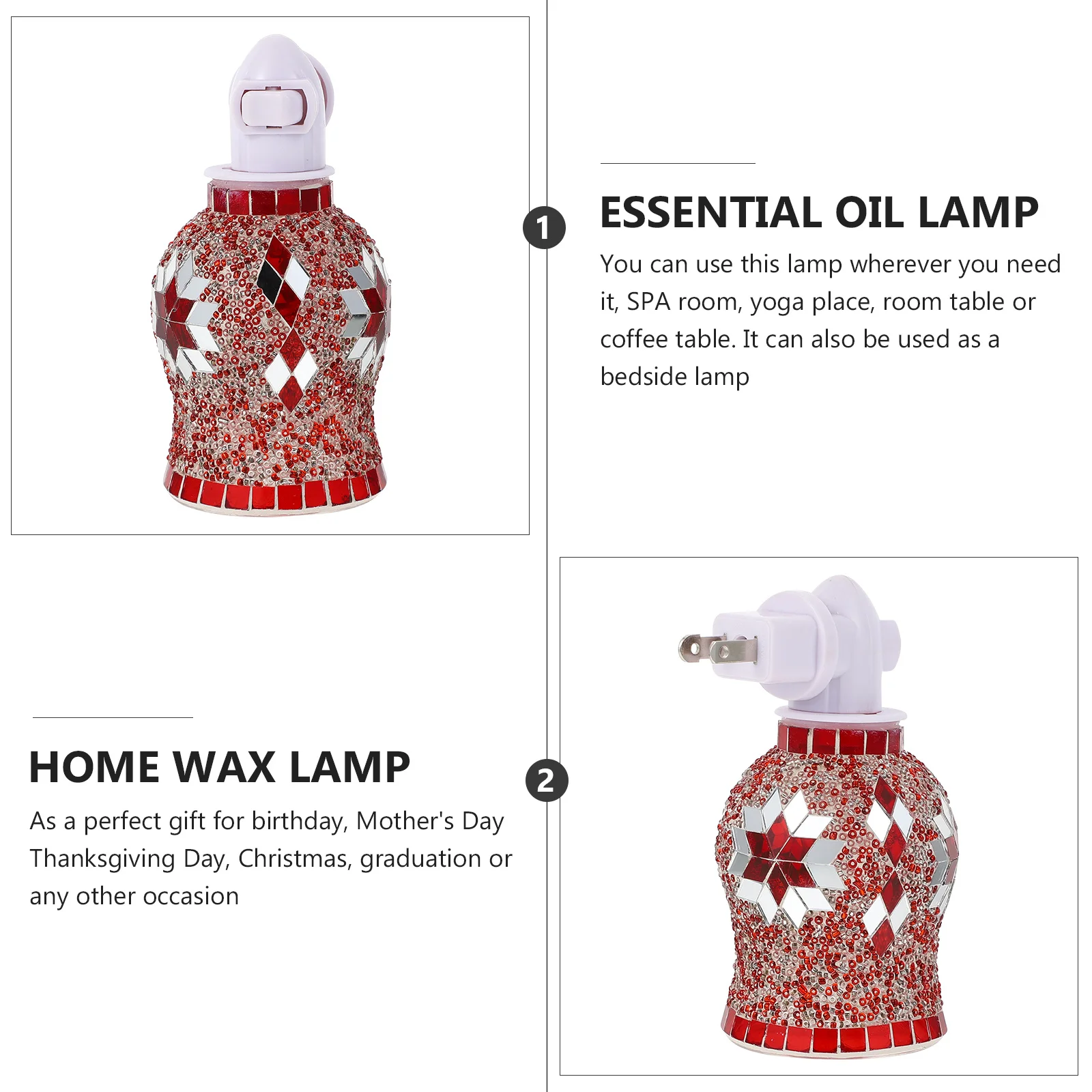 مصباح عطري للزيوت العطرية، مصباح ليلي محمول، مصباح رائحة لعيد الميلاد وعيد الأم وعيد الميلاد #3
