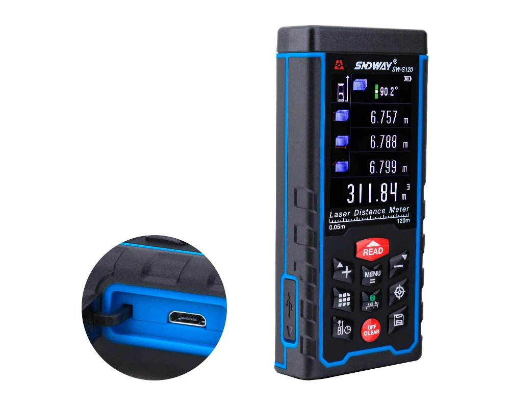 120m Camera Rangefinder SW-S120 High Quality Laser Distance Meter Area Volumn Digital Angle Ruler Measuring Tape SNDWAY Original