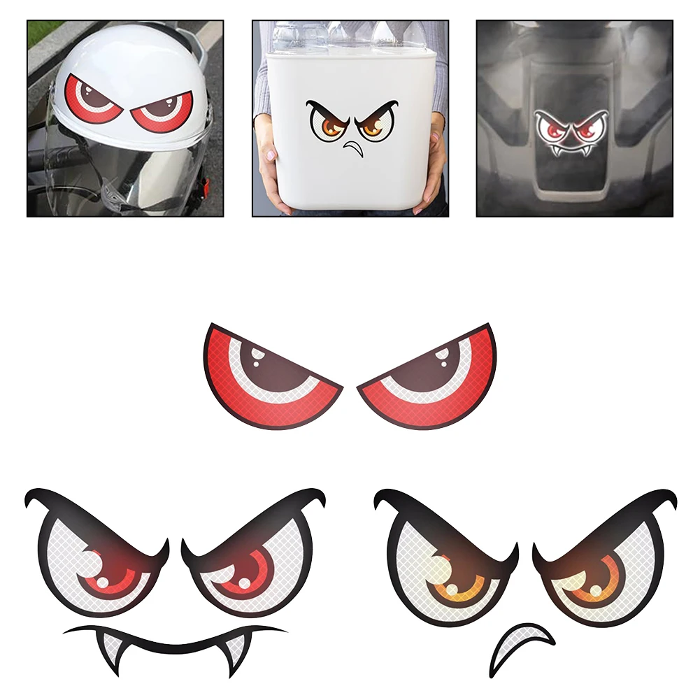 2PCS/3PCS Electric Lawn Mower Paster Accessories Waterproof Reflective DIY Eye Patch Decoration Refrigerators And Walls Stickers
