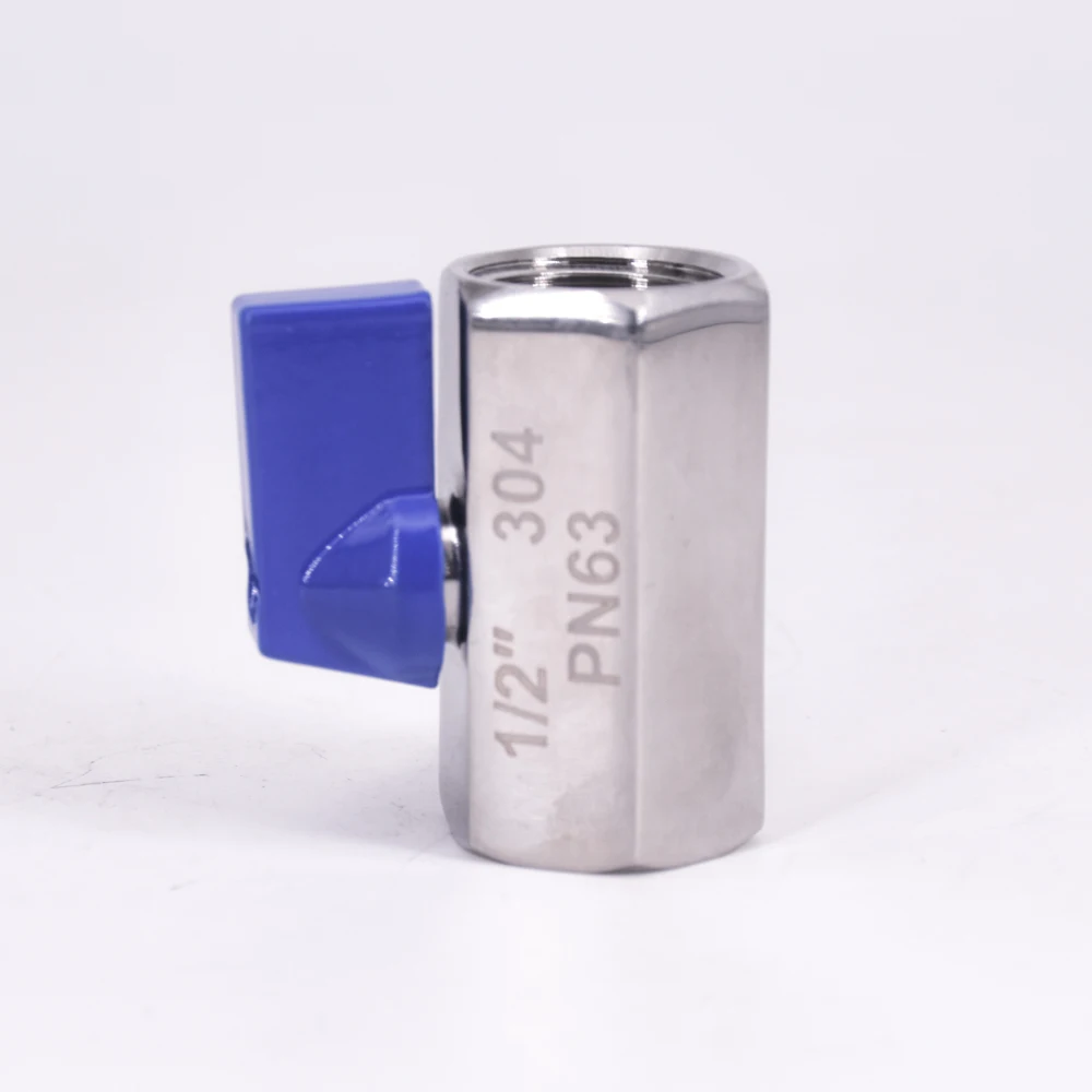 

1/2" BSP Mini Sanitary Ball Valve Homebrew Beer SUS 304 Stainless Steel With Blue Hanlde