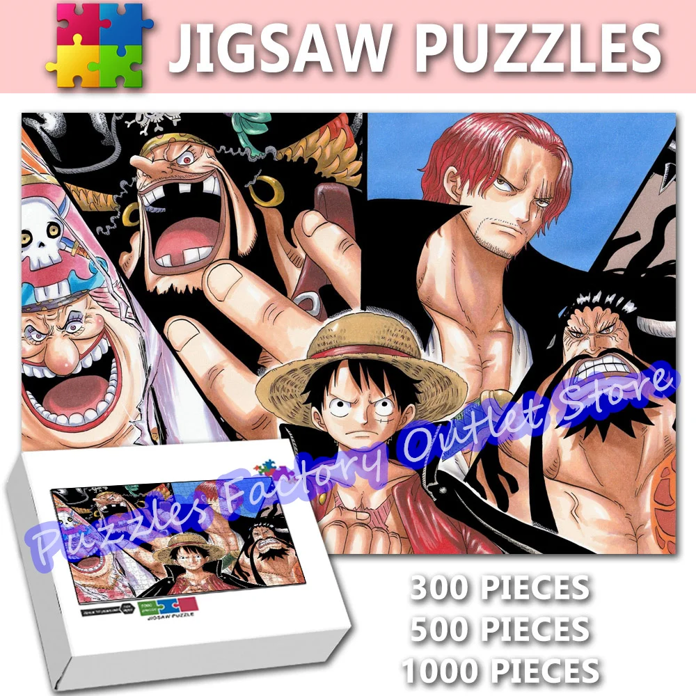 Jigsaw Puzzles One Piece Game Video Print 300/500/1000 Pieces Wooden Puzzles for Adult Decompress Educational Kids Toys