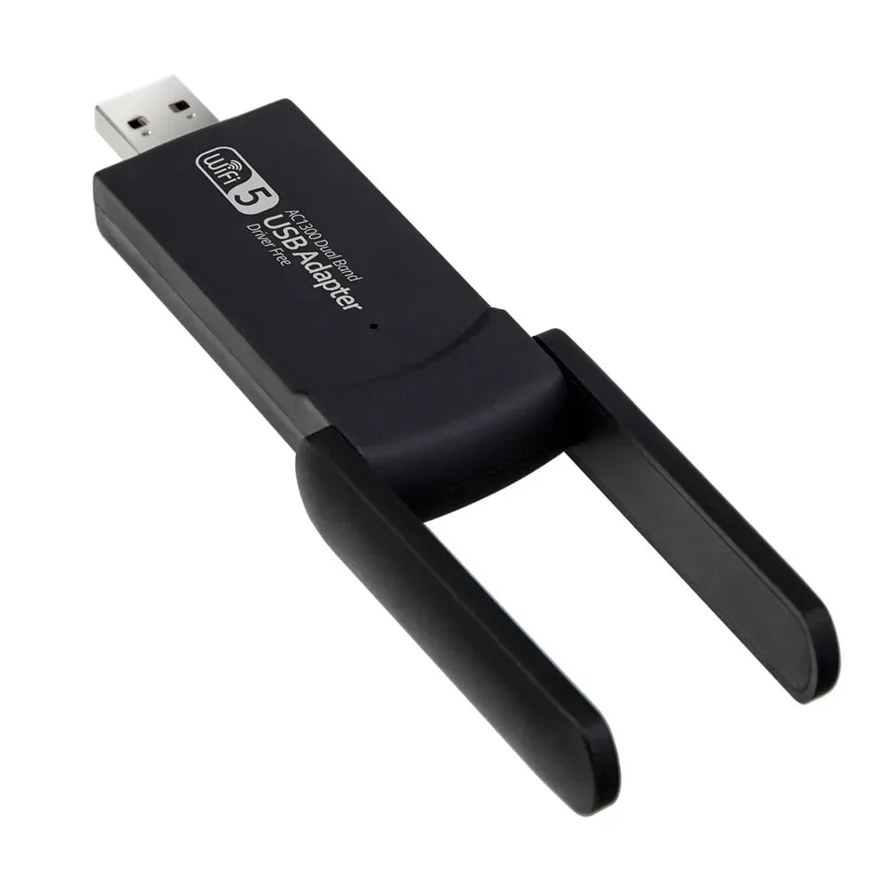Wi-Fi USB-адаптер, двухдиапазонный 2,4G/5Ghz 1300M Wi-Fi ключ 802.11AC, мощная беспроводная антенна для Win7/10/11 ПК/драйвер ноутбука, бесплатно