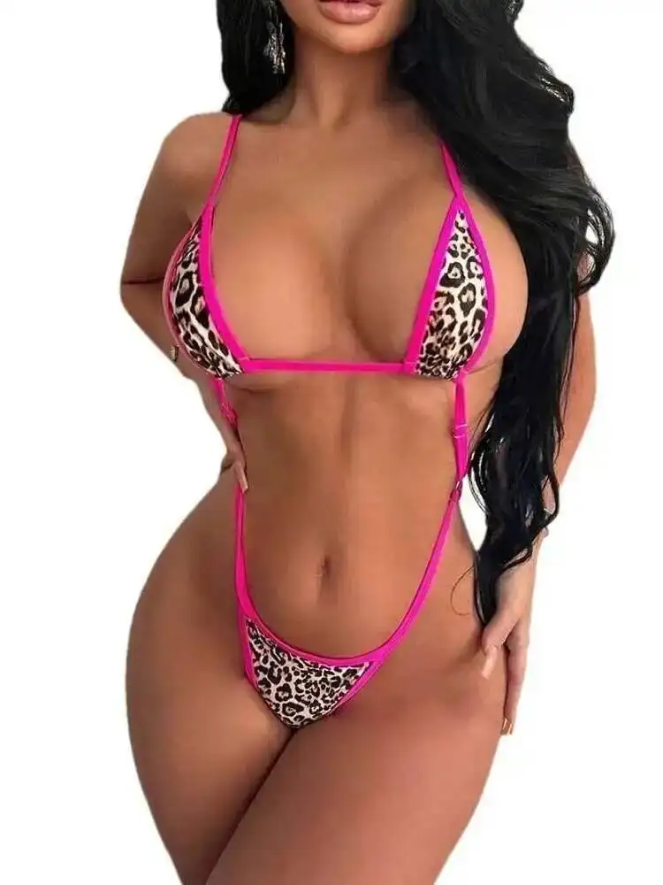 Costume da bagno intero da donna con stampa leopardata bikini intero senza schienale affascinante casual elegante bello dolce carino sexy Bikimi LHTJ