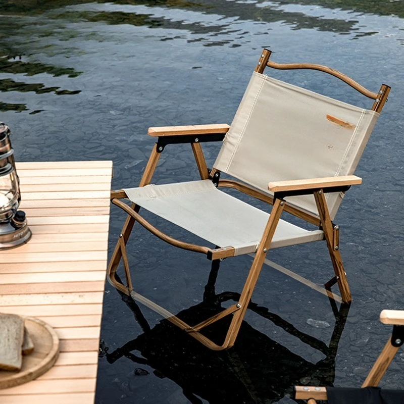 Outdoor campground aluminum alloy Kermit folding chair beach chair portable with armrest fishing chair