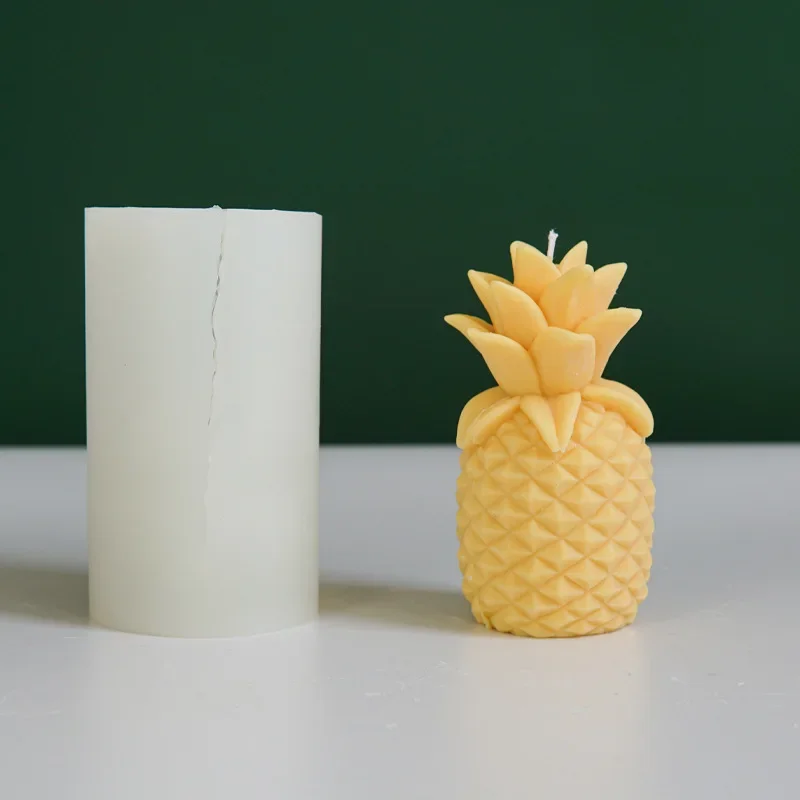 3D Pineapple Shape Silicone Mold Candle Mold Aromatherapy Resin Gypsum Model Aromatherapy Valentine's Day Atmosphere Decoration