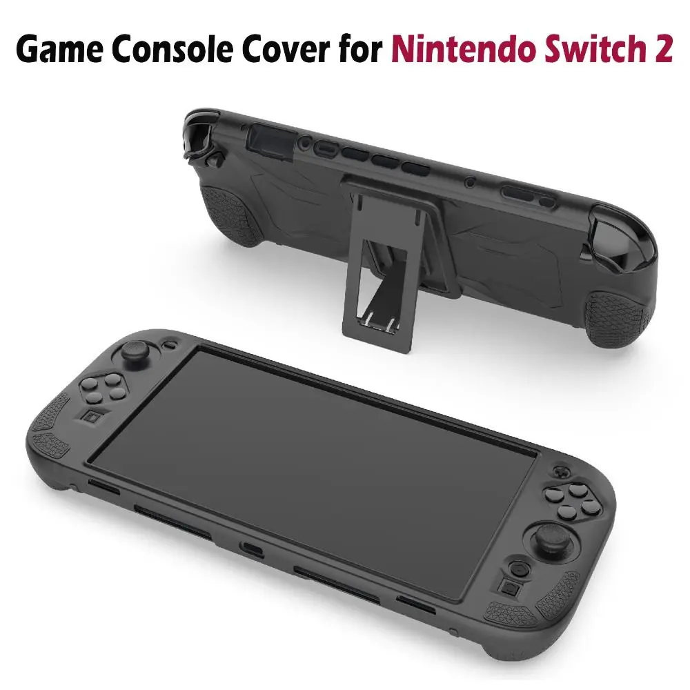 

Anti-Scratch Protection Case Ergonomic Silicone Game Console Cover Shockproof with Bracket Protective Skin for Nintendo Switch 2
