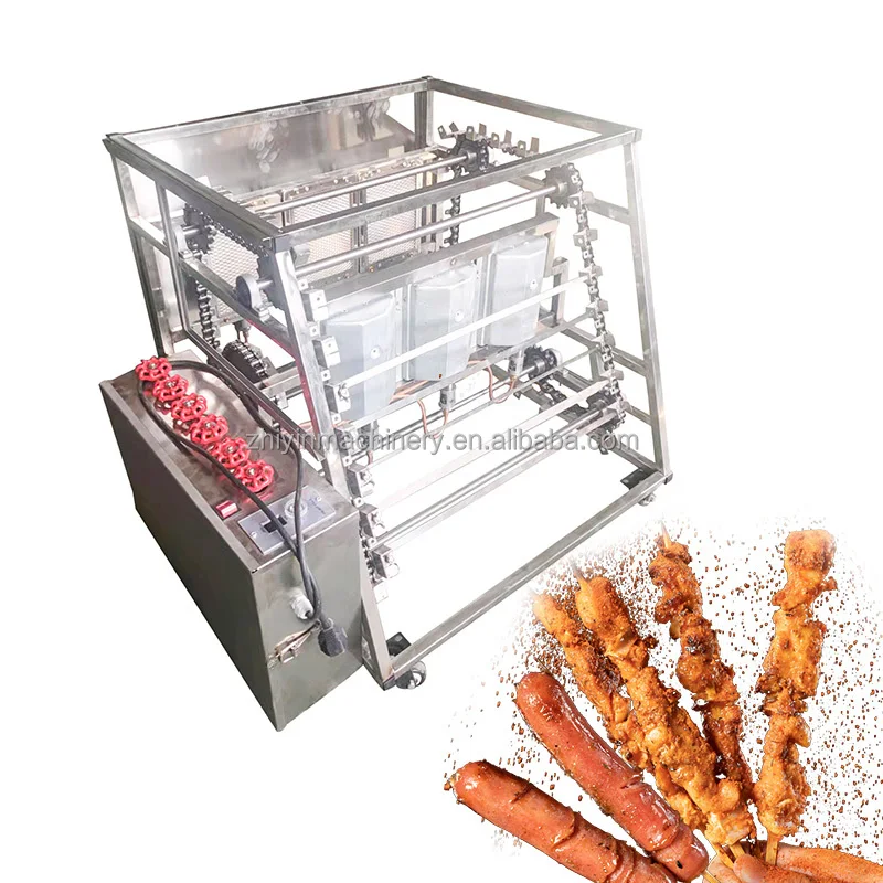 

Home Use Smokeless Grill Automatic Pig Meat Barbecue Machine With Electric And Gas Heating BBQ Custom