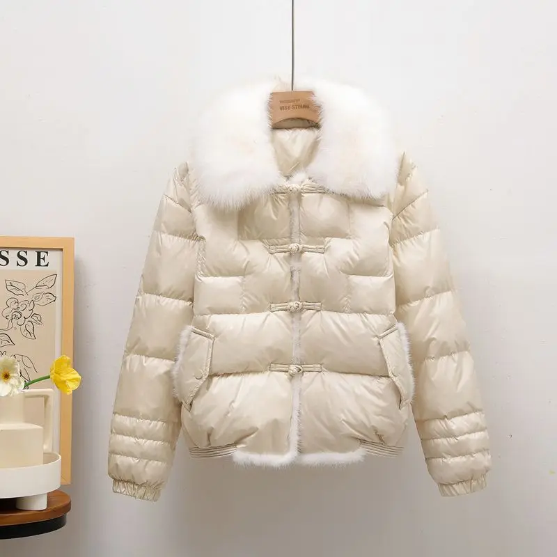 Manteau court en fourrure de renard pour femme, col en fourrure de renard, plaque épissée, cheveux de vison, nouvelle veste, combiné, 2024 automne et hiver