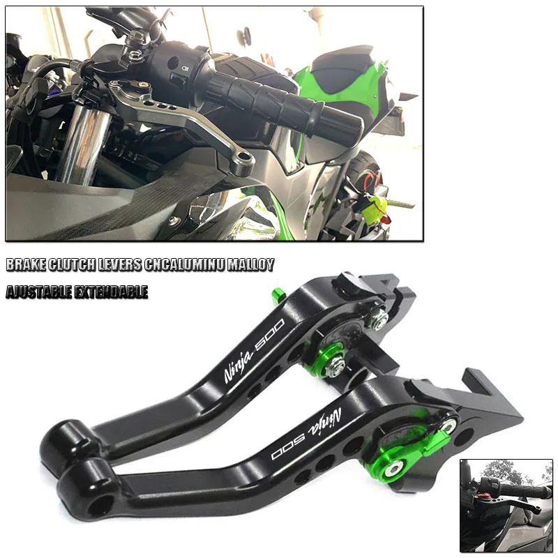 

Для Kawasaki Ninja 500 NINJA500 Z500 2024 2025 аксессуары для мотоциклов регулируемые рычаги тормозной муфты ручки руля концы