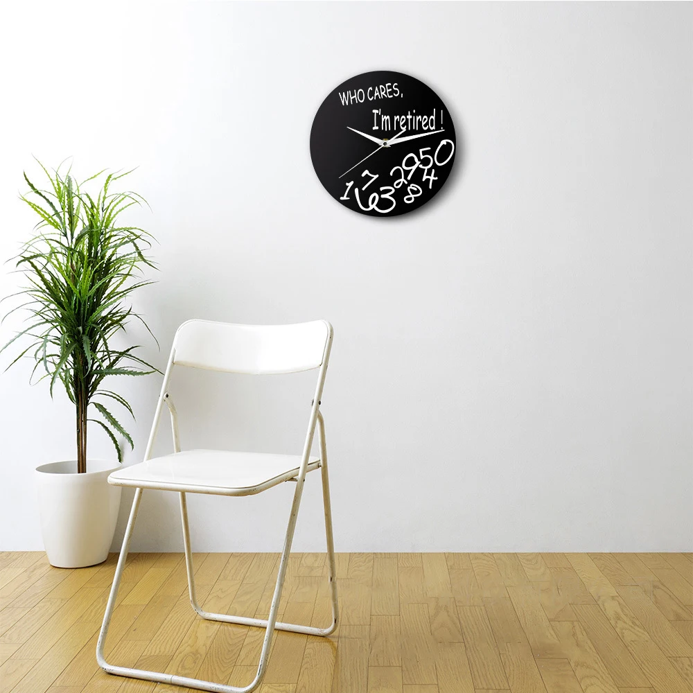 FUN Acrylic Wall Clock Modern Design Hanging Wall Watch Retired Gift for Living Room Indoor 12inch Wall Clock Non Ticking Watch