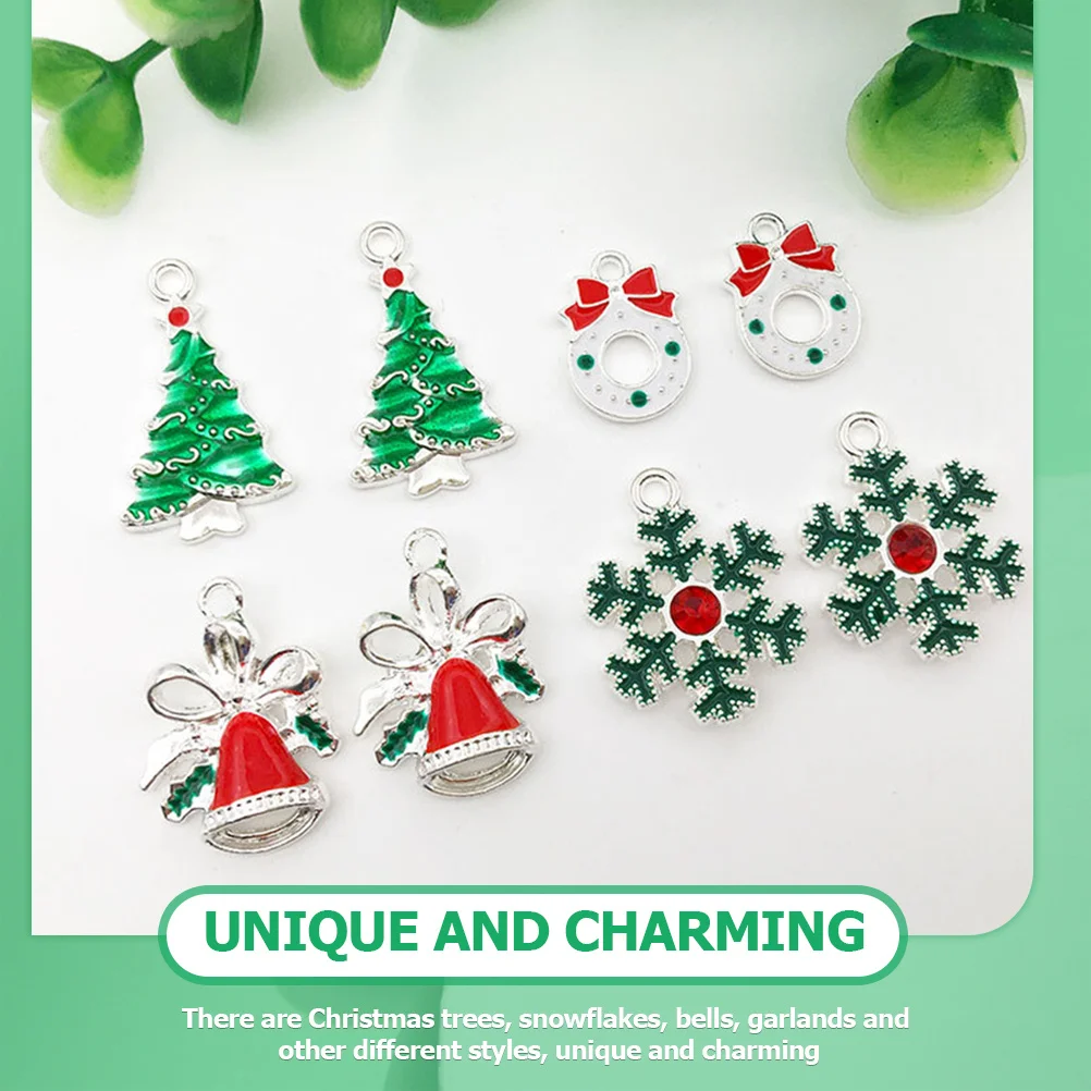 

28Pcs Snowflake Bell Charms Alloy Christmas Craft Accessories for Jewelry Making DIY Pendants Keychain Bracelet Earring Holiday