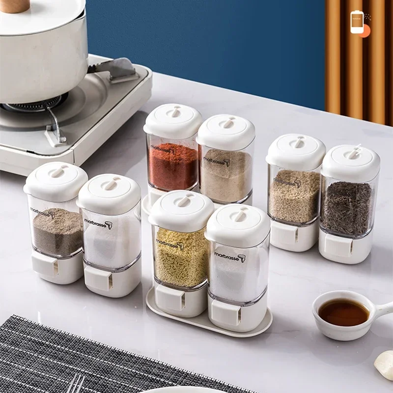 Measuring Seasoning Bottle Salt Pepper Shaker Set Kitchen Metering Spice Salt Paprika Pepper Cumin Powder Sugar Dispenser