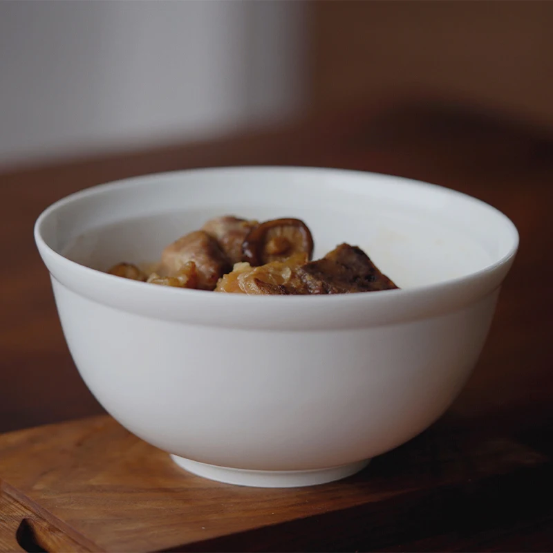 

Manxu Cerc Large Size Simple Sle Porcelain Soup Bowl Home Use Luxury Feeling Single Person Noodle Bowl Dining Utensils