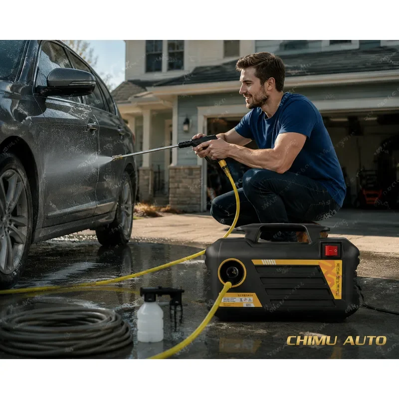 【CHIMU AUTO】 220V High Pressure Washer Portable Car Wash Water Powerful Cleaning Tool for Car Motorcycle Boat