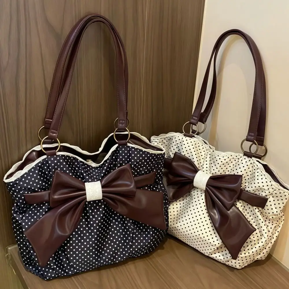 

Модная винтажная женская сумка-клатч с бантом, эстетичная, в горошек, повседневная, шикарная, на плечо, в стиле Y2K, универсальная, сумка-багет, уличный стиль