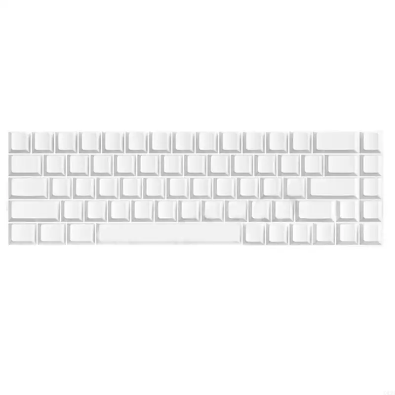 K43B 68 Key Original Height White Keycaps No Lettering Durability PBT For Minimalist Keyboard Lovers And Office Use