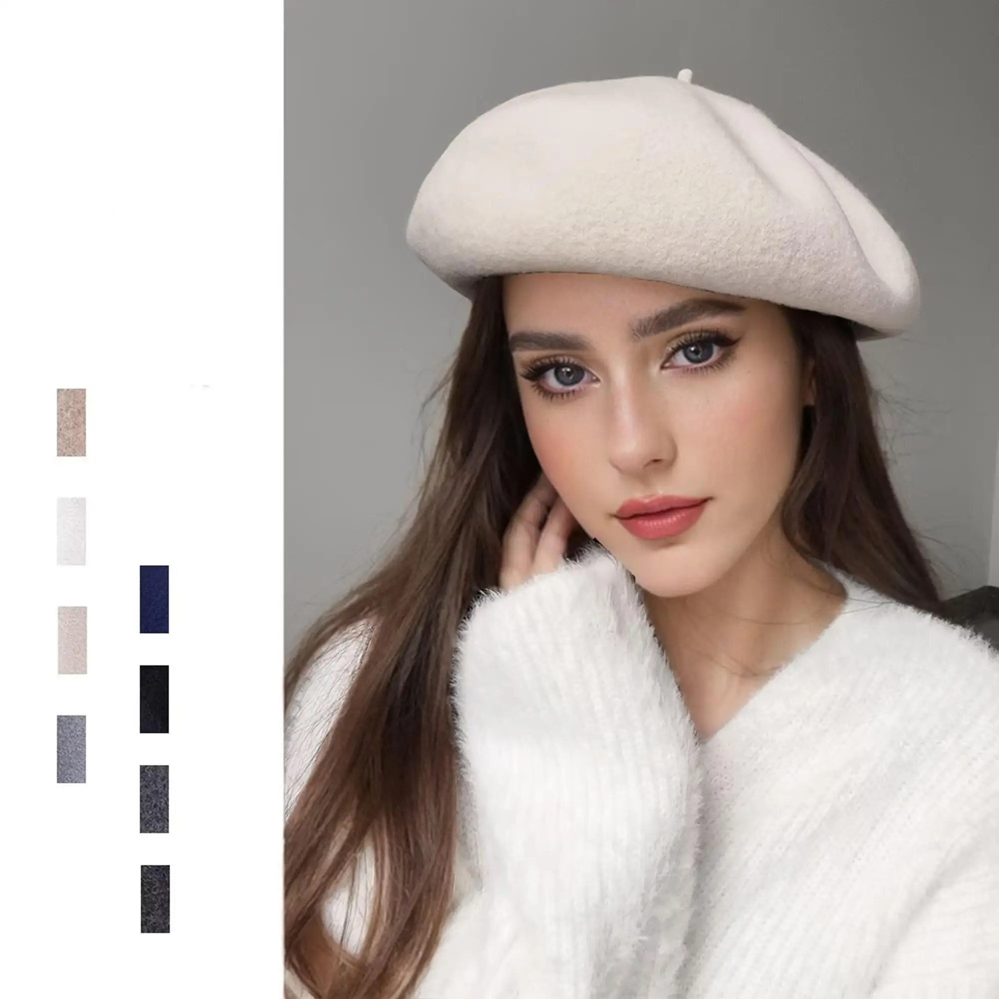 Wool Beret Hat Women French Berets Woman Painter Cap Girl Solid Color Female Beret Femme Retro Casual Beanie Mushroom Hat Bonnet