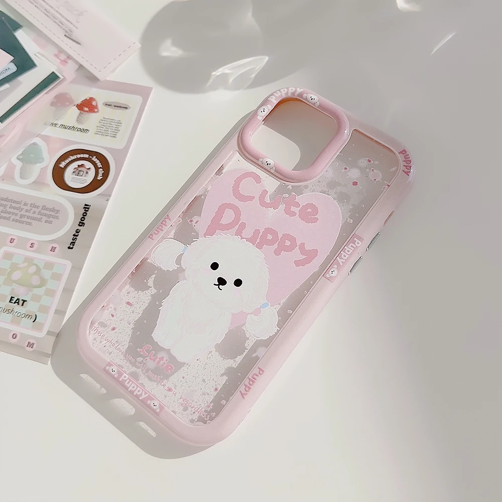 

cute puppy Phone Case for iPhone 15 Pro max case Iphone 14 cases Transparent Acrylic cover for iphone 15 pro max case promax