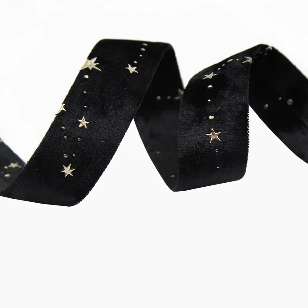 Gold Stamped Velvet Ribbon For For OOOT BAORJCT Fabric Trim Sewing Supplies Decorative Material Handmade Hair Accessories Craft