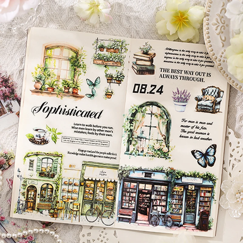 Mr Paper 20Pcs/bag Falling Flowers Garden Sticker Book Creative Material Stickers DIY Card Notebook Calendar