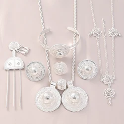6Pcs Sets Ethiopian Necklace Earrings Bracelet Ring Forehead Chain Hairpin Wedding Bridal Jewelry Eritrean Habesha Dowry