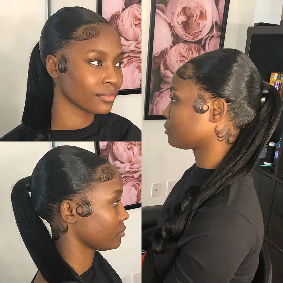 360 HD شعر مستعار دانتيل كامل شعر الإنسان حزام غير مرئي 30 بوصة مستقيم 100% شعر بشري برازيلي 13x6 HD الدانتيل شعر مستعار أمامي 220 الكثافة