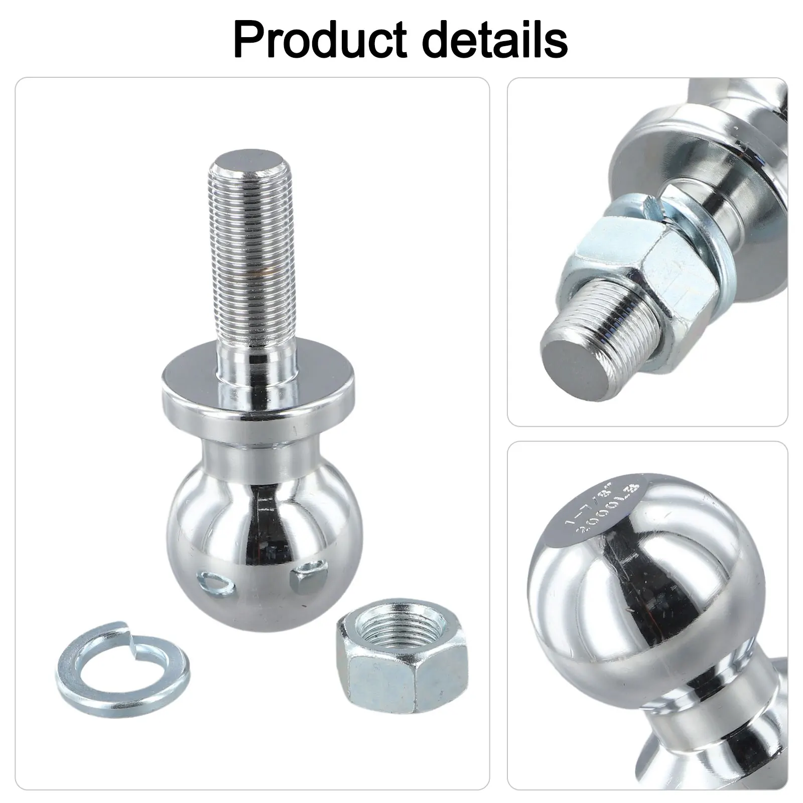 Garden Work 1-7 for 8 Inches Ball Head for atv Trailer Ball Beach Car Trailer 2000lbs Towing Capacity Easy Installation Design