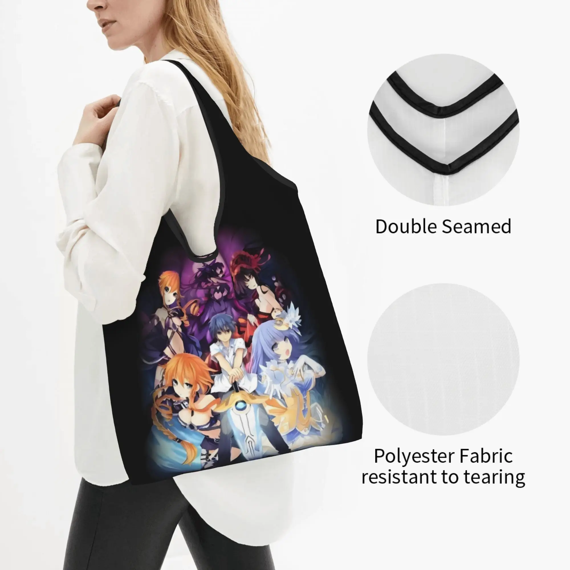 Reusable Game Japan Anime Tenkafuma Comic Shopping Bag Women Tote Bag Portable  Grocery Shopper Bags