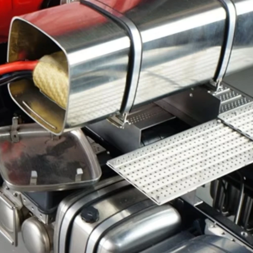 Plataforma de Pedal de trabajo de tanque de aceite de Metal, actualización de almacenamiento de batería para 1/14 Tamiya RC Scania 770S MAN Benz Volvo RC remolque Tractor