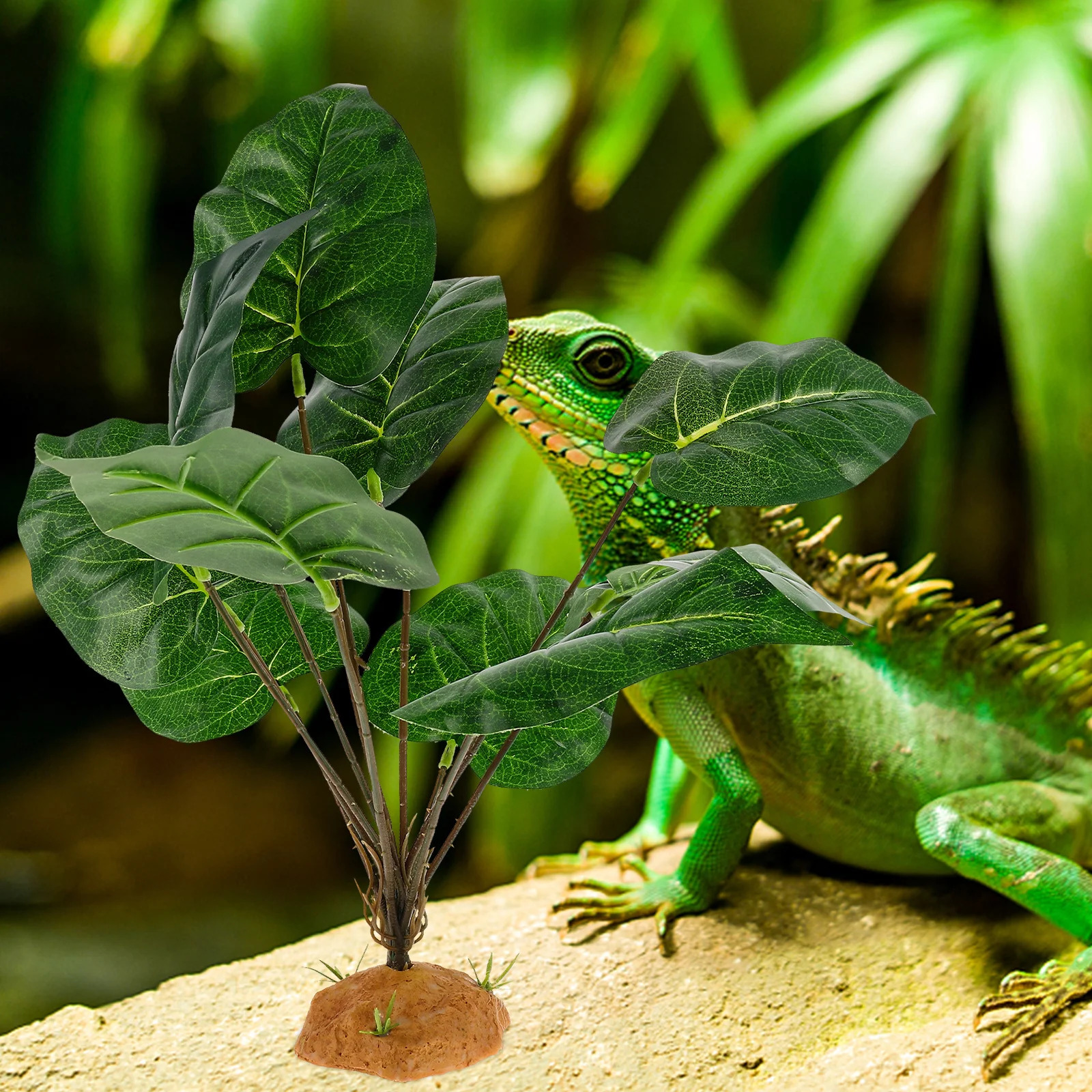 

Decorative Plant Artificial Reptile Terrarium Ornament Lifelike Aquarium Landscaping For Amphibians Tank Hideout Supplies