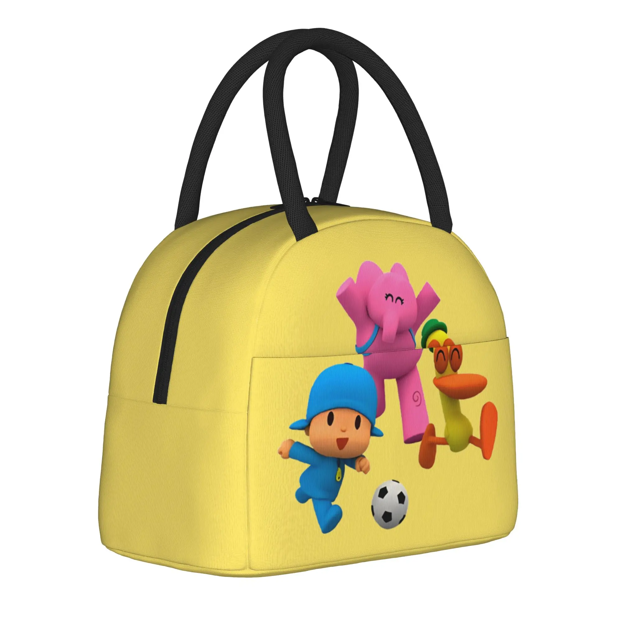 Pocoyoed  Playing Football Insulated Lunch Bag High Capacity Reusable Cooler Bag Tote Lunch Box College  Outdoor Men Women