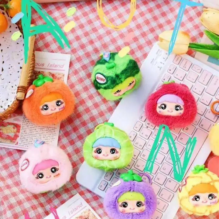 Baby Three Yaya Funny Fruit Series Blind Box Cute Animation Game Peripheral Mystery Box Cute Doll Decoration Newyear Gifts Toys