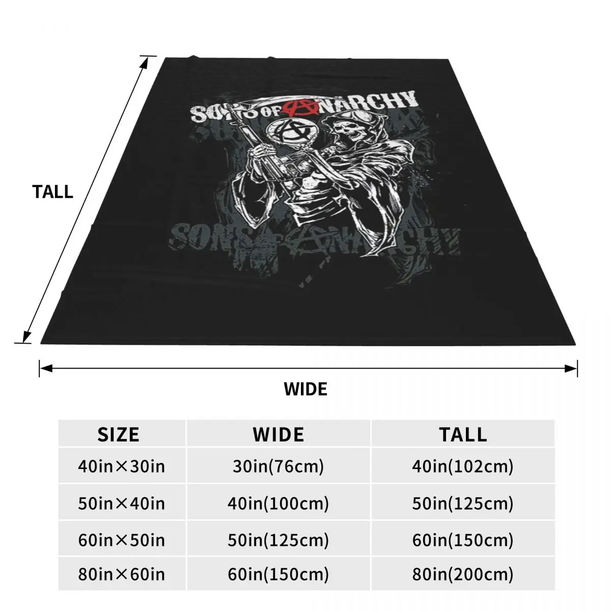 The Death Reaper Sons Of Anarchy Blankets Flannel Sofa Throw Blanket Lightweight for Home Bedroom Throws Bedspread Quilt