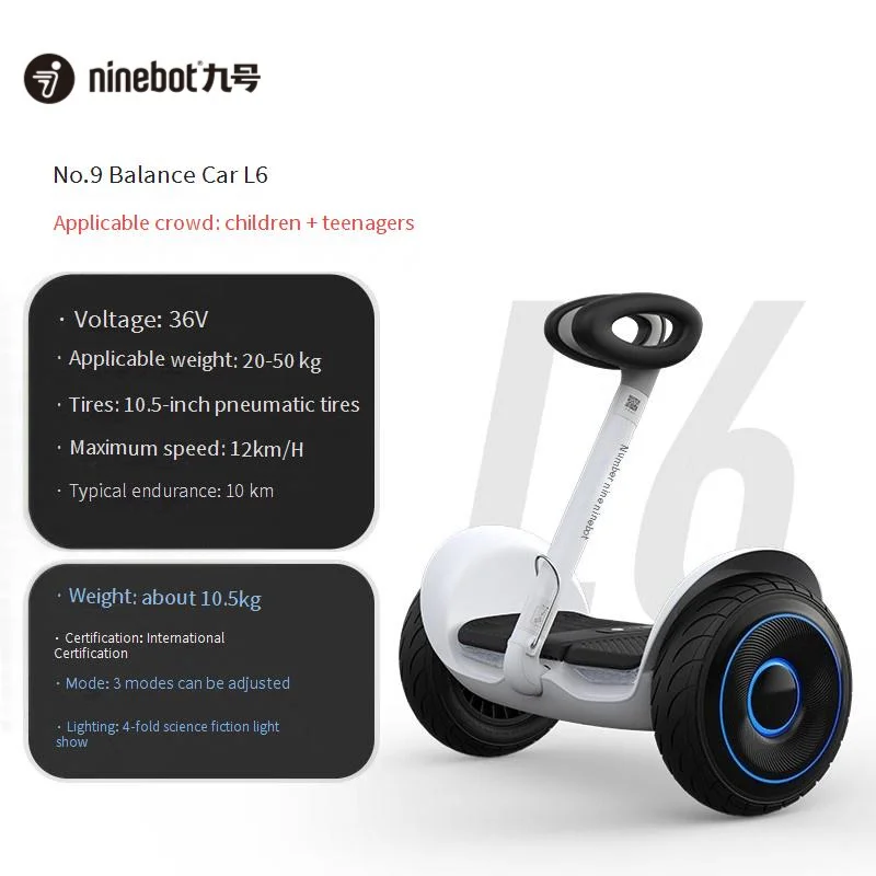 Ninebot L6 Balance Car Suitable for 6-12 years old, smart two-wheel leg-controlled somatosensory balance car