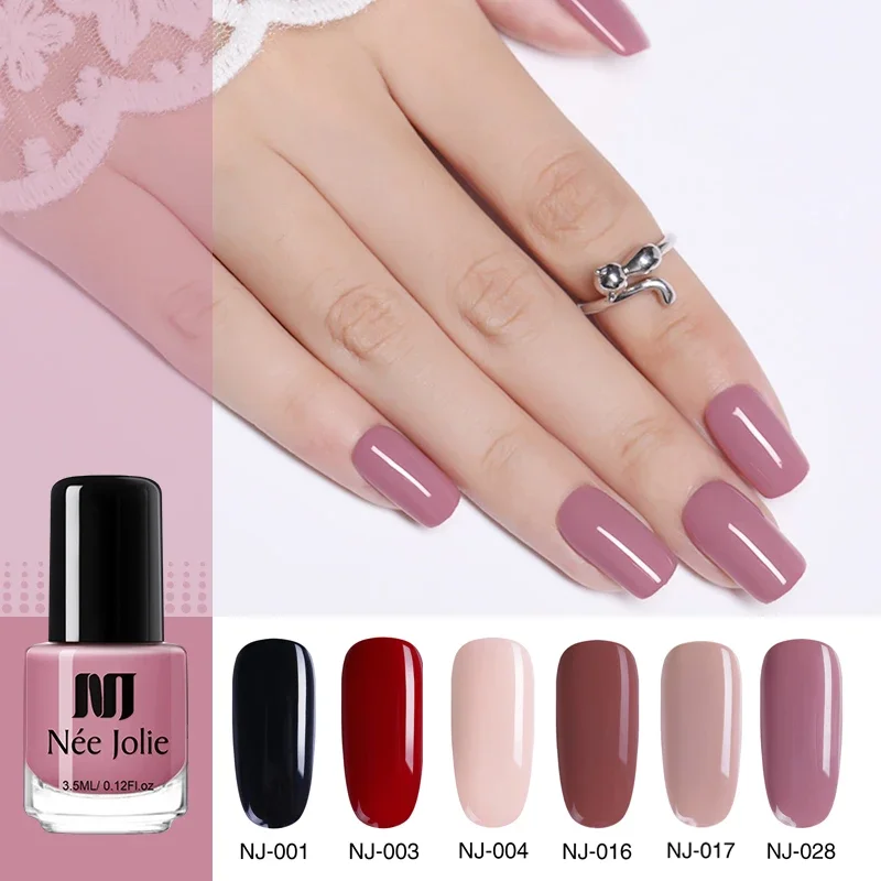 NEE JOLIE Coffee Gray Red Series Nail Polish Varnish Decoration