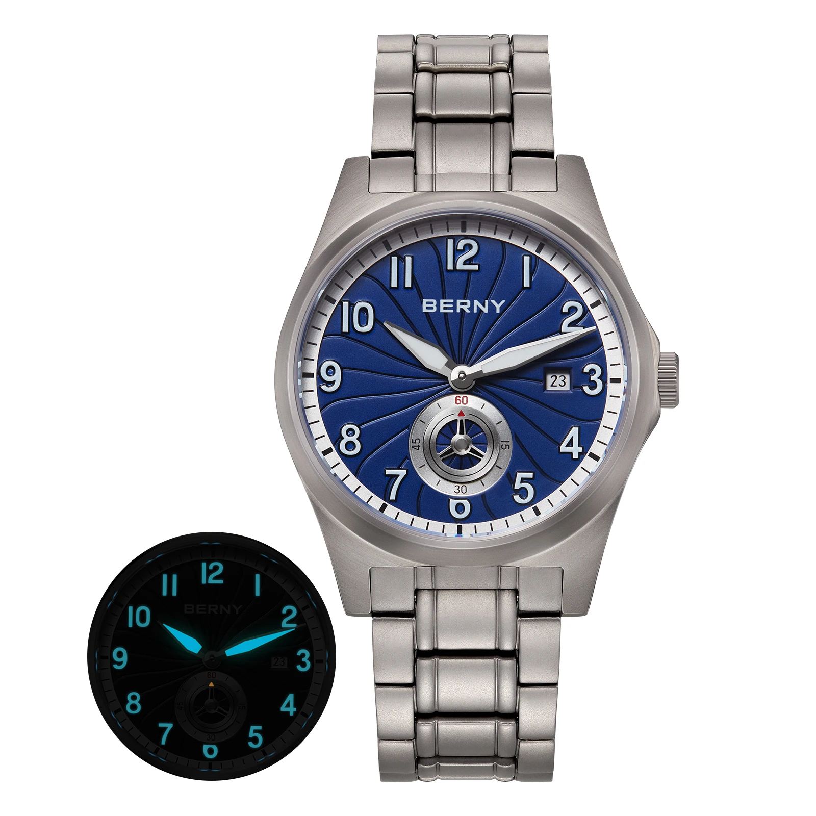 BERNY フルチタン自動機械式腕時計 10ATM防水 サファイアガラス