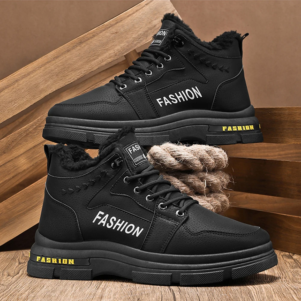 

Мужские зимние ботинки, уличные рабочие ботинки, противоскользящие ботинки на теплой подкладке, легкая походная обувь на толстой подошве для путешествий