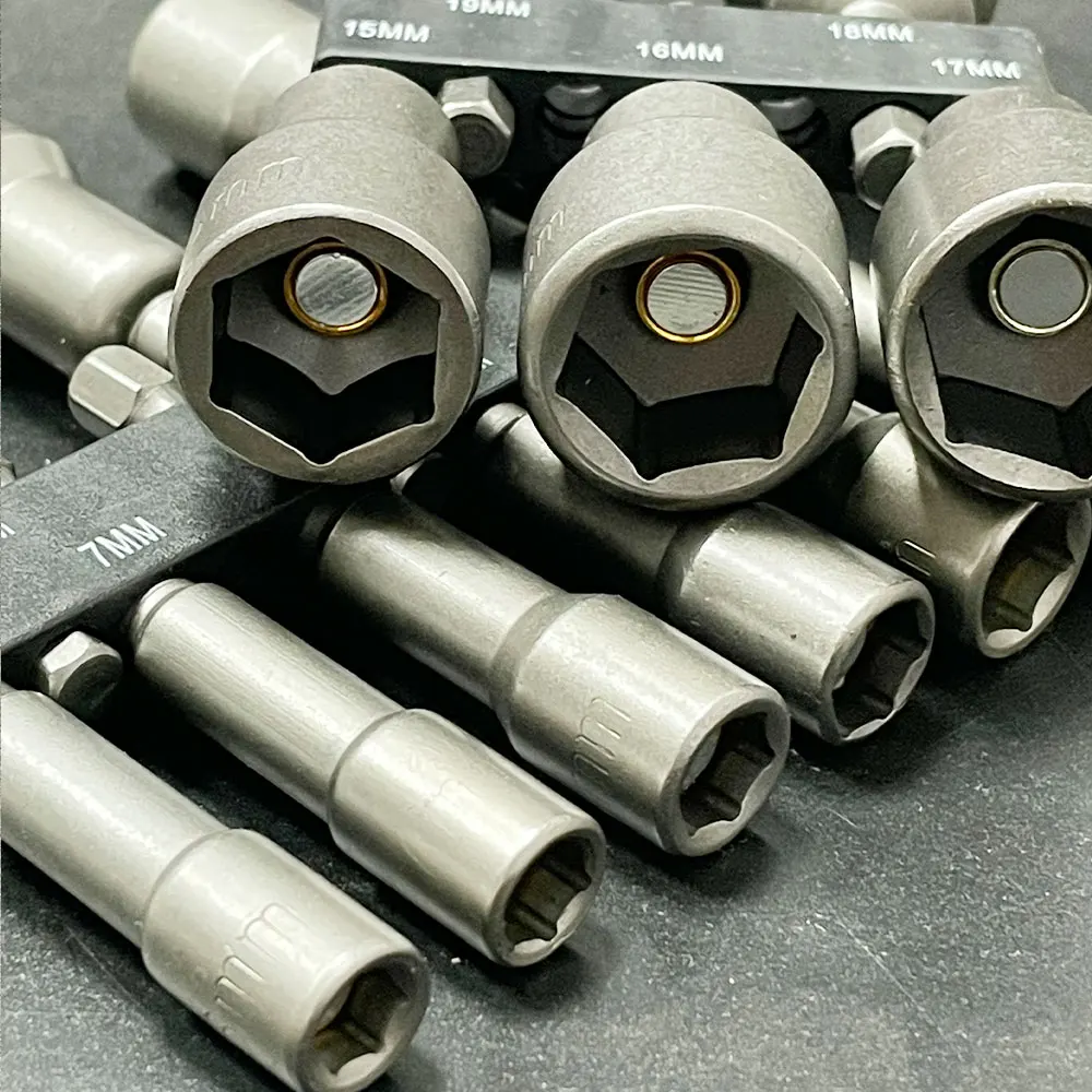 Power Magnetic Nut Driver Drill Bits Set 5/9Pcs 65MM Quick Release Impact Socket Adapter