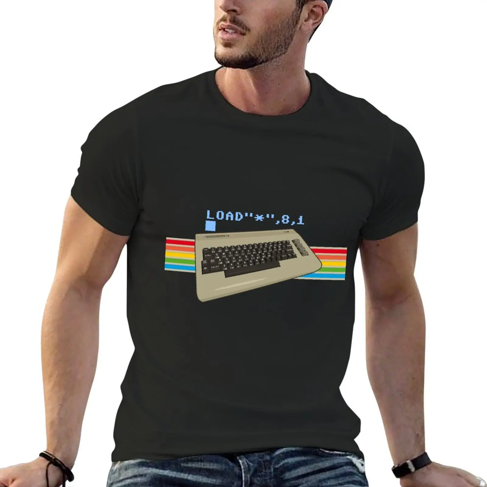 

LOAD 8,1 - Classic command for Retro Commodore 64 Home Computer - c64 Inspired T-Shirt blue archive graphic tshirt men