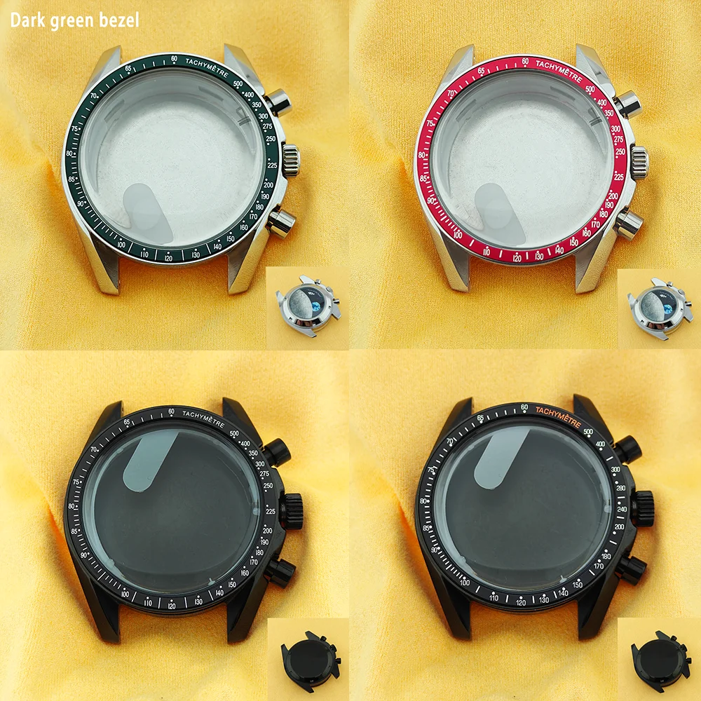 VK63 Gehäuse 39,7 mm passend für Speed Master VK63 Gehäuse Moon Watch Gehäuse Metallgehäuse Rückseite mit Mondmuster VK63 Chronograph Gehäuse VK64 Gehäuse – Detail 8