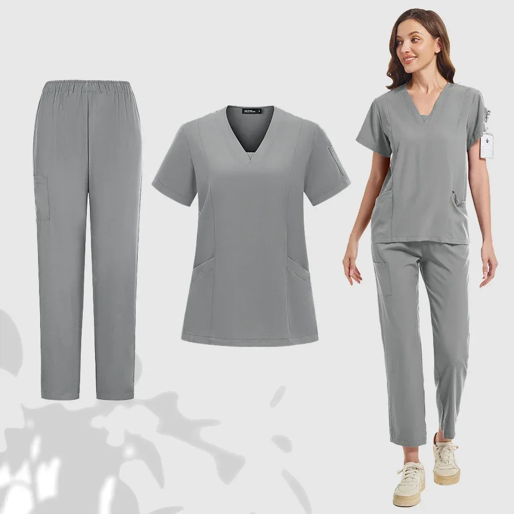 

Medical Scrubs Set Women Men Hospital Uniforms Doctors Nurse Accessories Dental Clinic Beauty Salon Workwear Clothes