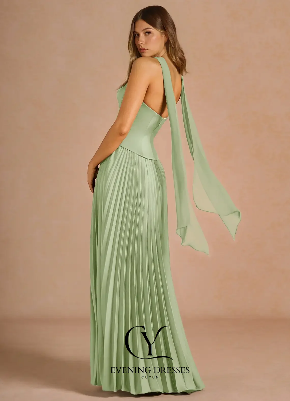 فساتين سهرة أنيقة من CUYUN للنساء بدون حمالات على شكل حرف A فستان حفلات مخصص للنساء فساتين الحفلات 2025