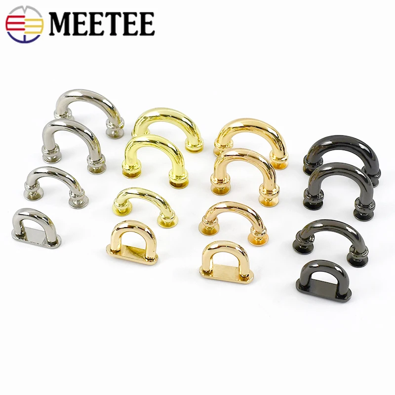 5/10Pcs D Ring Hook Bag Strap Side Clip Buckle Chain Handle Arch Bridge Connection Metal Buckles Leather Hardware Accessories